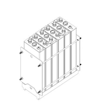 Μεταλλική Σύνθεση (Tray) 12V / 1 Σειρά για 6 Στοιχεία Sunlight 2V RES 2 SOPzS 215